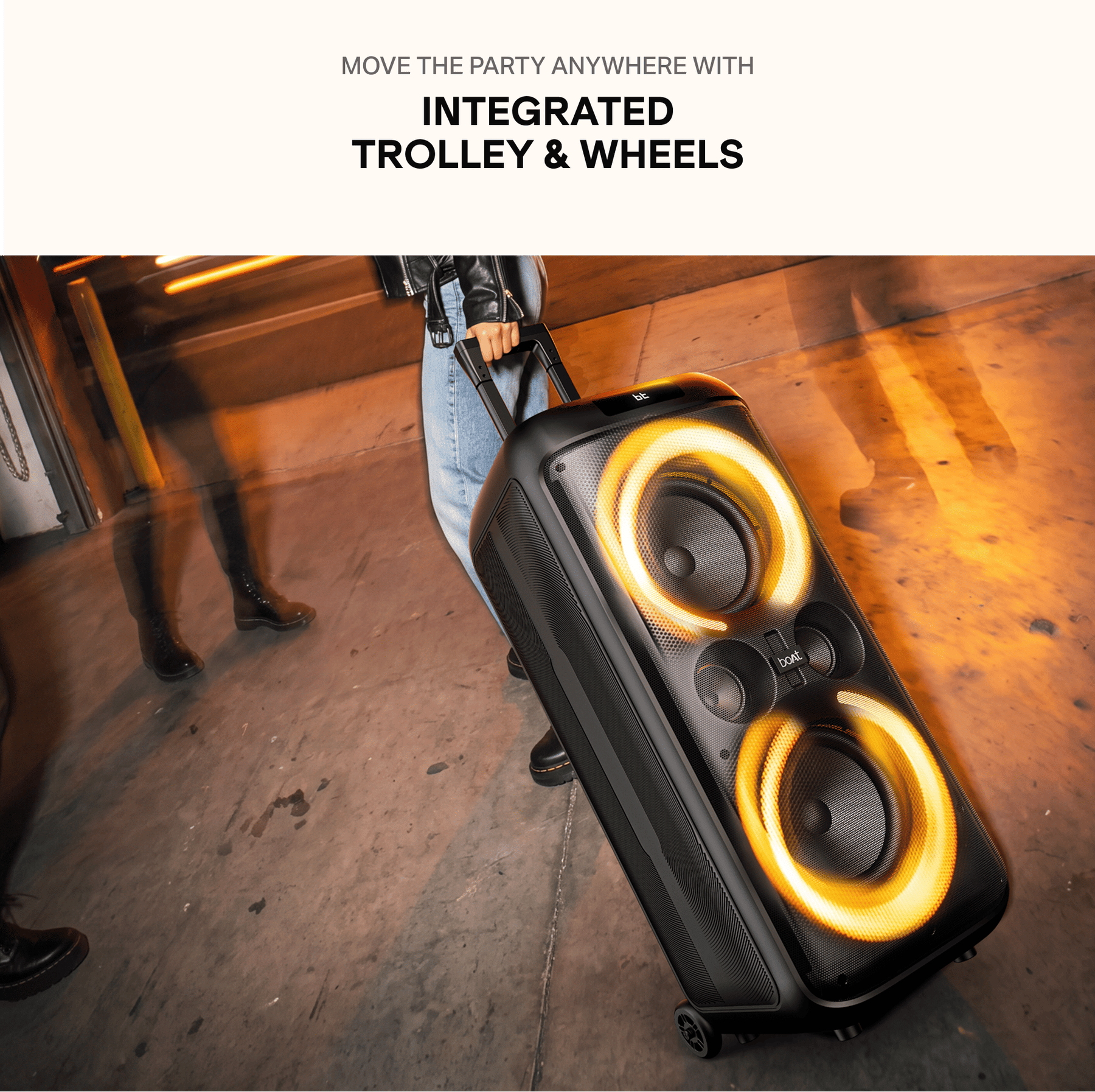 boAt PartyPal 600 Plus | Bluetooth Speaker with 240W Sound, RGB Lights, 6 Hours Playback, Karaoke & TWS