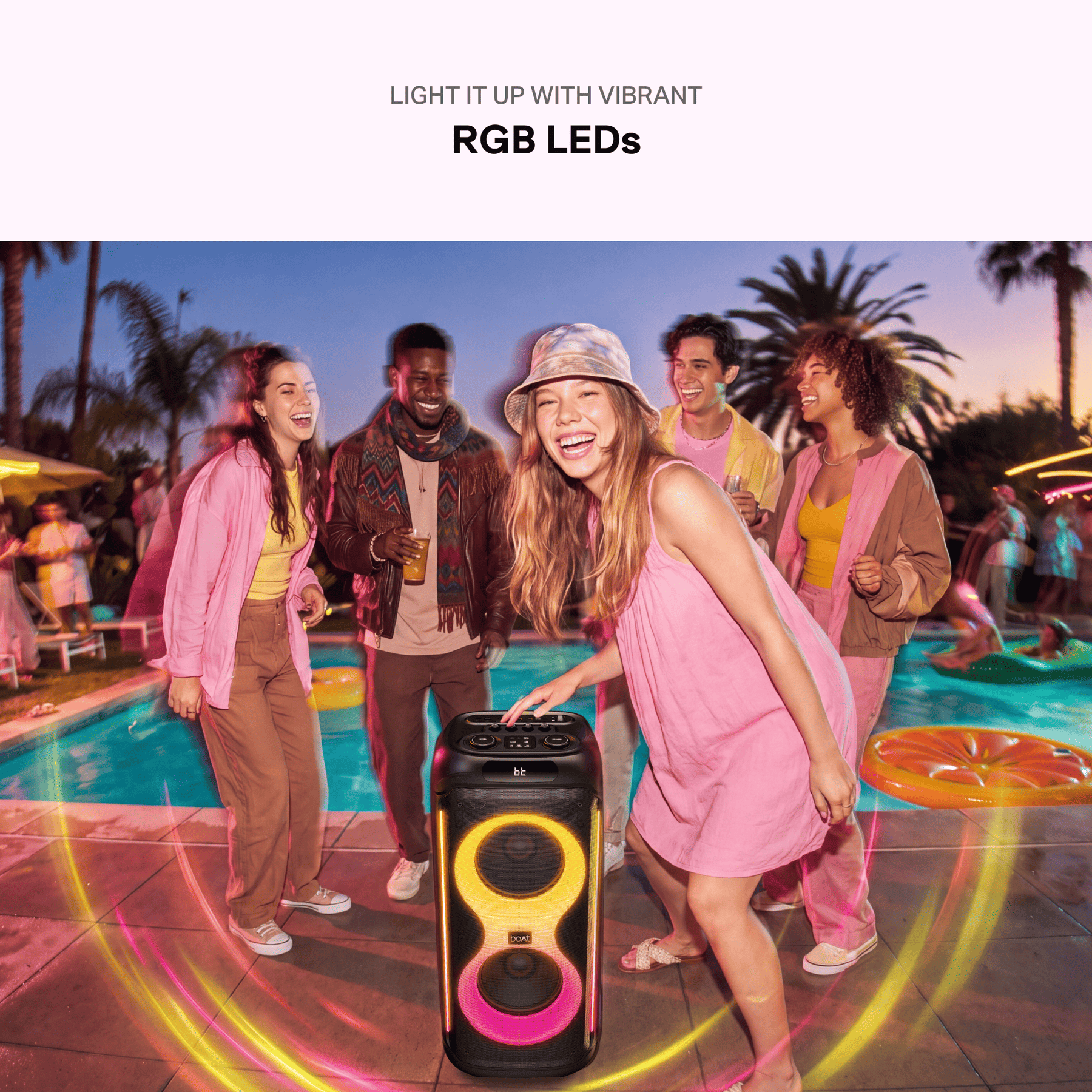 boAt PartyPal 650 | Bluetooth Speaker with 300W Sound, RGB Lights, Karaoke & TWS