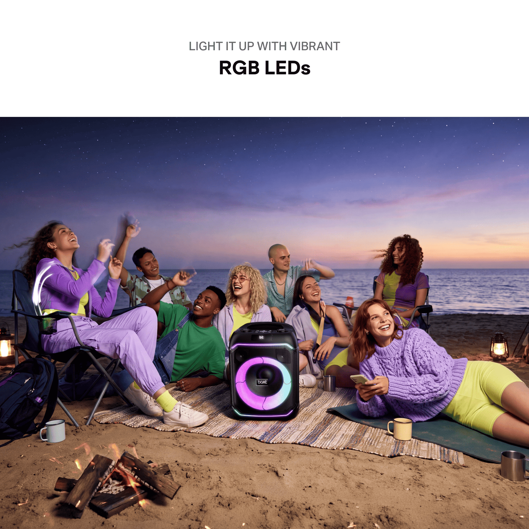 boAt PartyPal 230 | Bluetooth Speaker with 90W Sound, RGB Lights, 6 Hours Playback, Karaoke & TWS