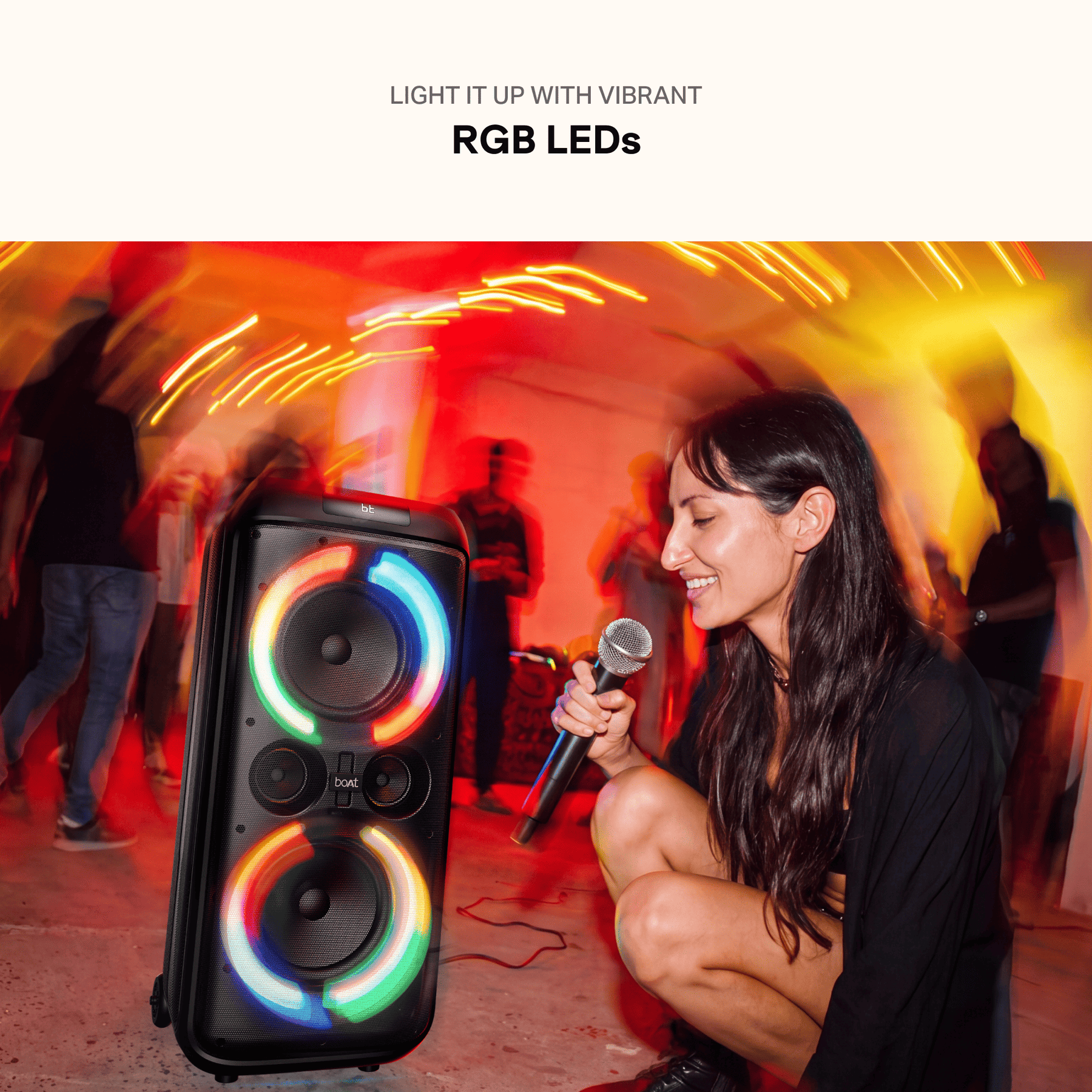 boAt PartyPal 600 Plus | Bluetooth Speaker with 240W Sound, RGB Lights, 6 Hours Playback, Karaoke & TWS