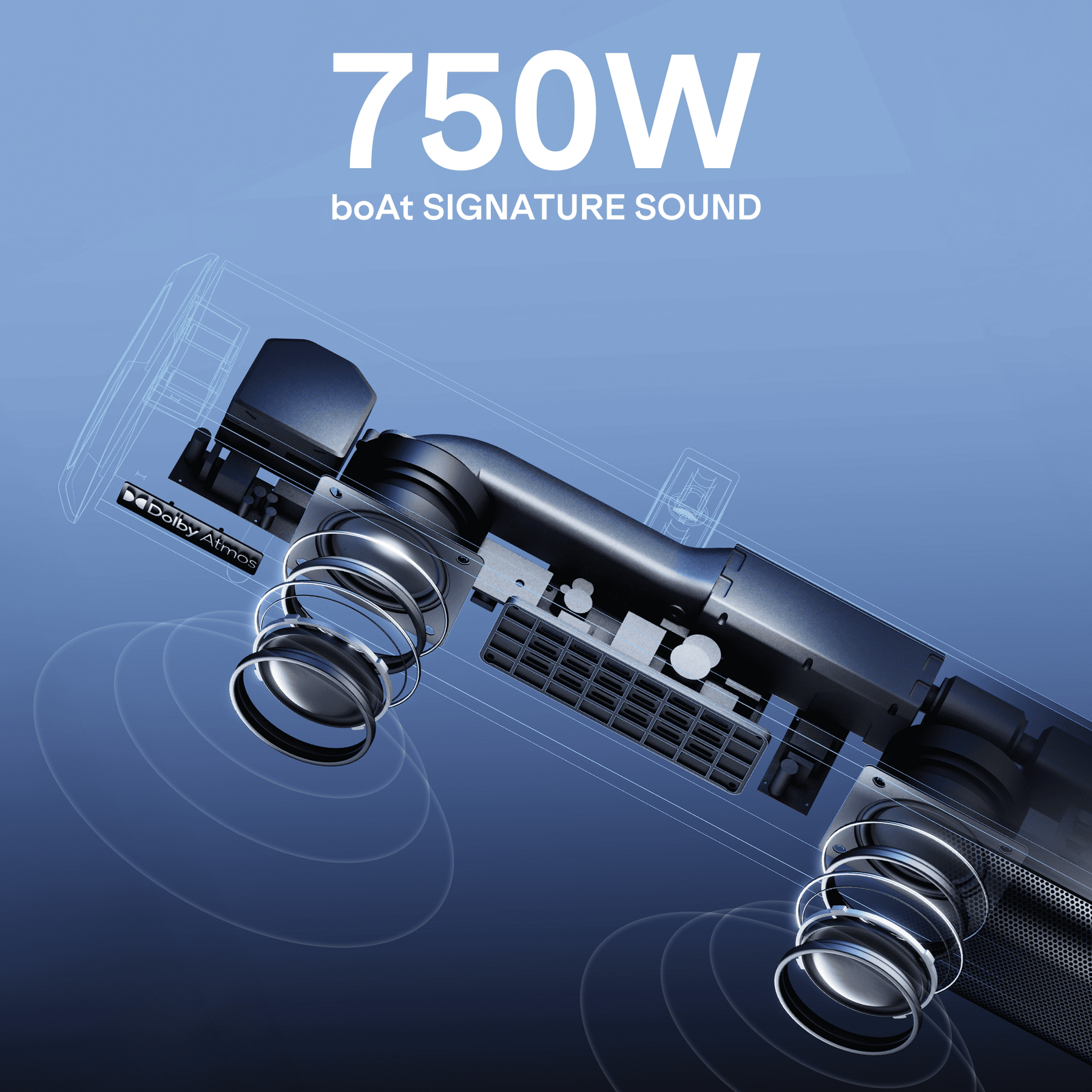 boAt Aavante Bar Prime DA750 | 750W 5.1 Channel Soundbar with Rear Satellites