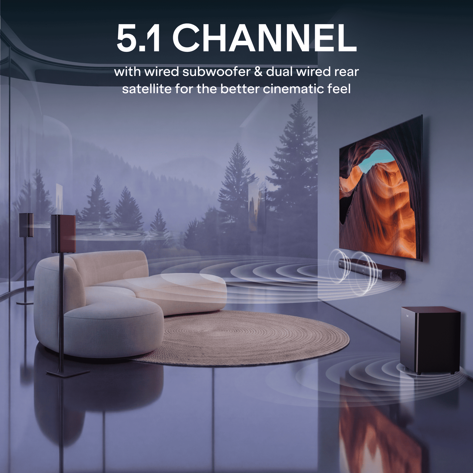 boAt Aavante Bar Prime DA750 | 750W 5.1 Channel Soundbar with Rear Satellites