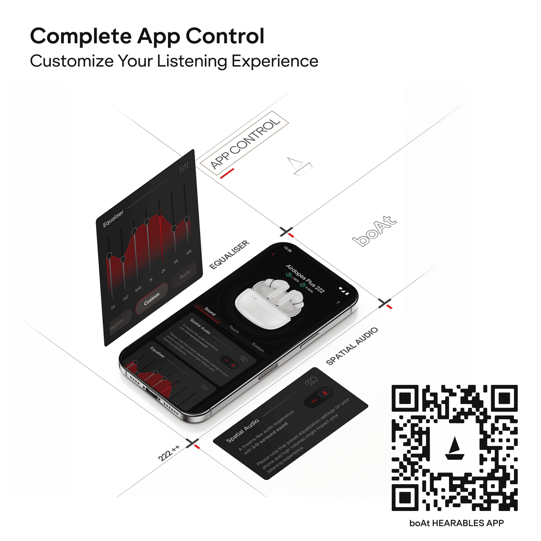boAt Airdopes Plus 222 | TWS Earbuds with 60 Hours Playback & Spatial Audio