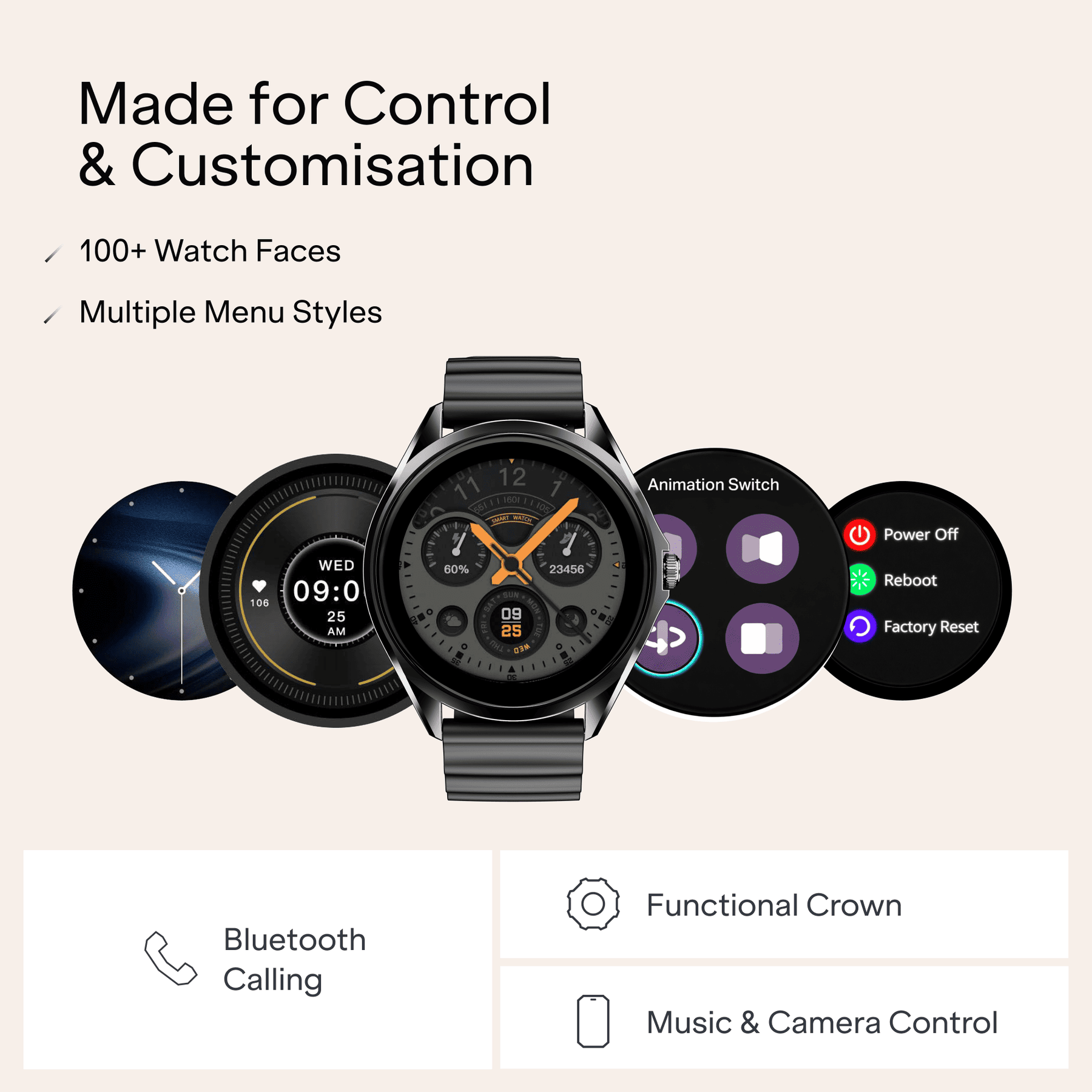 boAt Ultima Aeris | 1.43" AMOLED Smartwatch with 1000 Nits Brightness and Metal Design