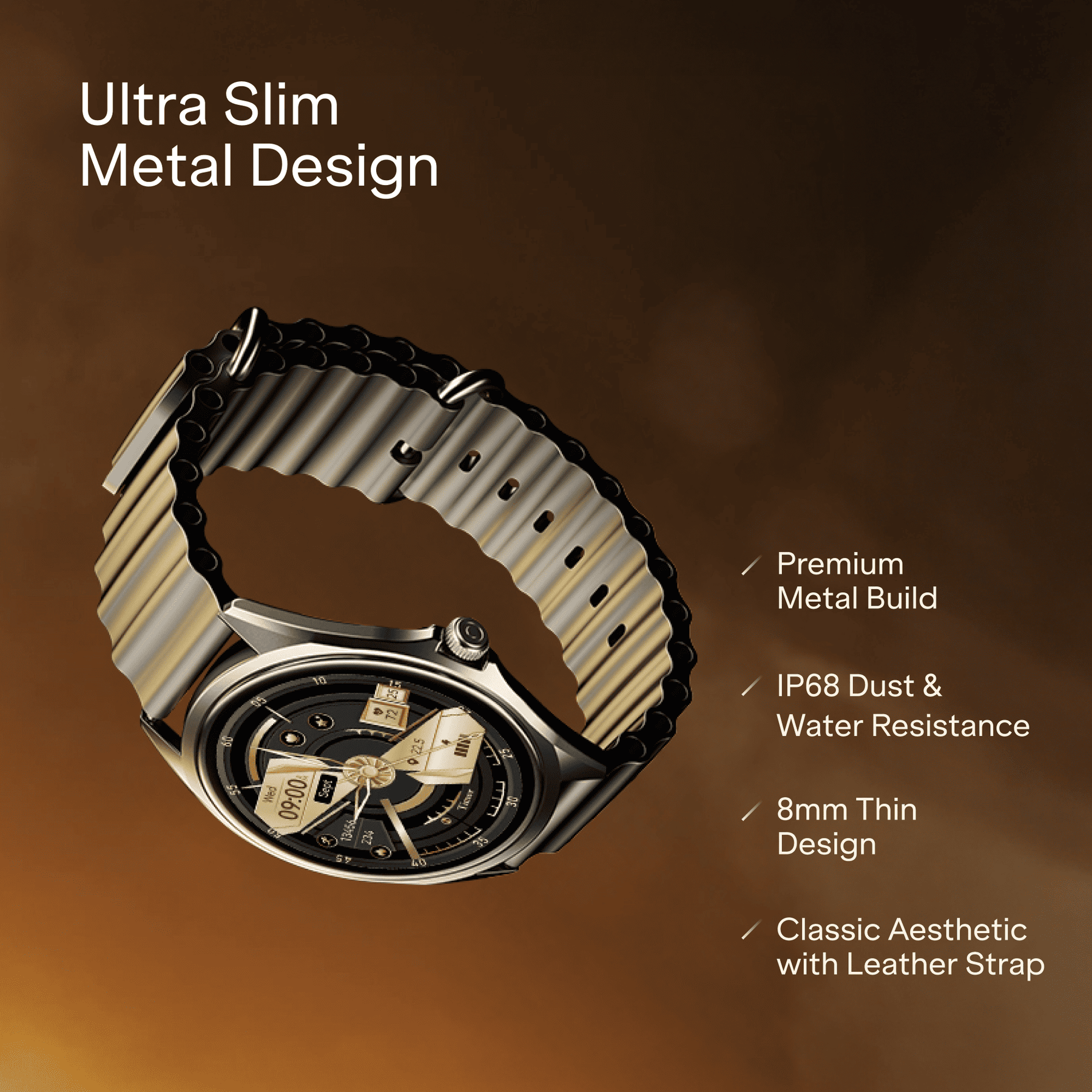 boAt Ultima Aeris | 1.43" AMOLED Smartwatch with 1000 Nits Brightness and Metal Design