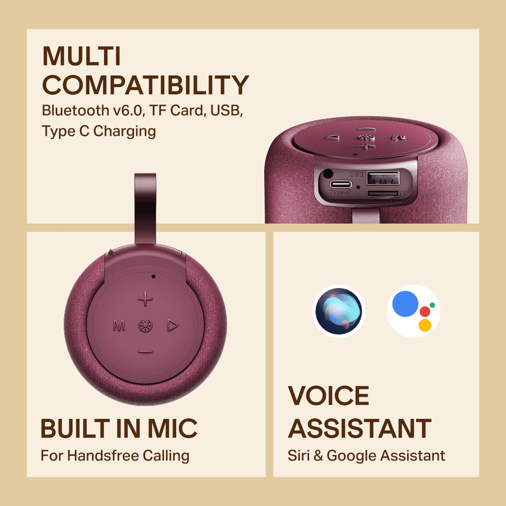 boAt Stone 120 Beige Bluetooth Speaker - Image 10