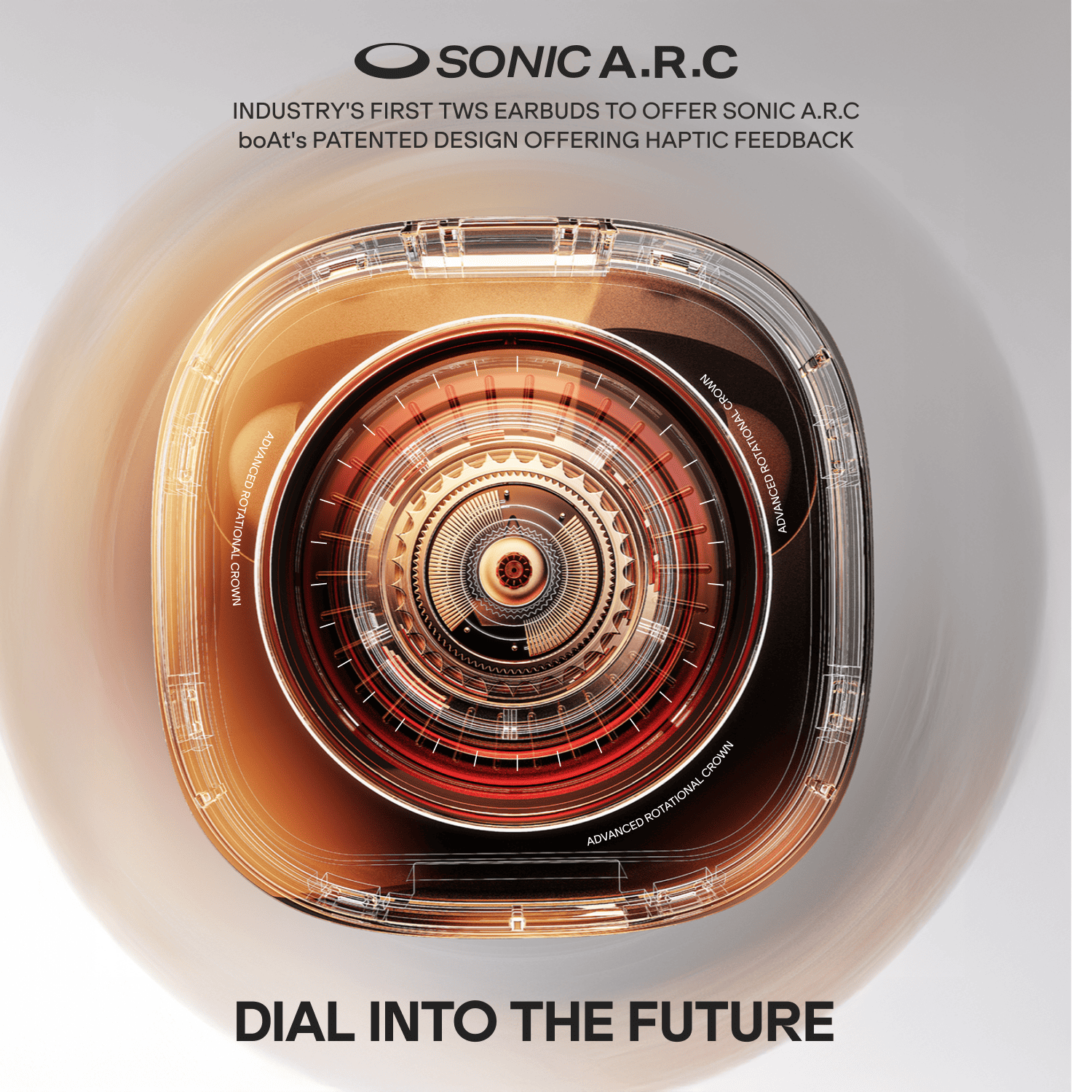 boAt Nirvana Crown | Smart TWS Earbuds with Industry 1st Interactive case, 50dB Hybrid ANC & Spatial Audio