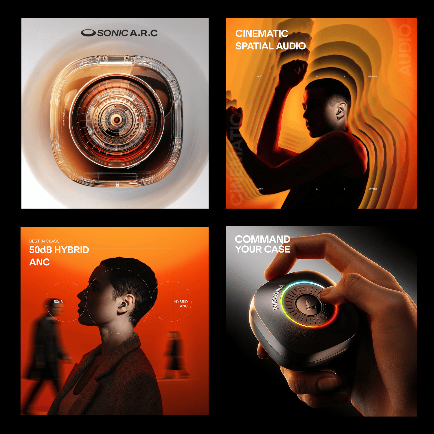 boAt Nirvana Crown | Smart TWS Earbuds with Industry 1st Interactive case, 50dB Hybrid ANC & Spatial Audio