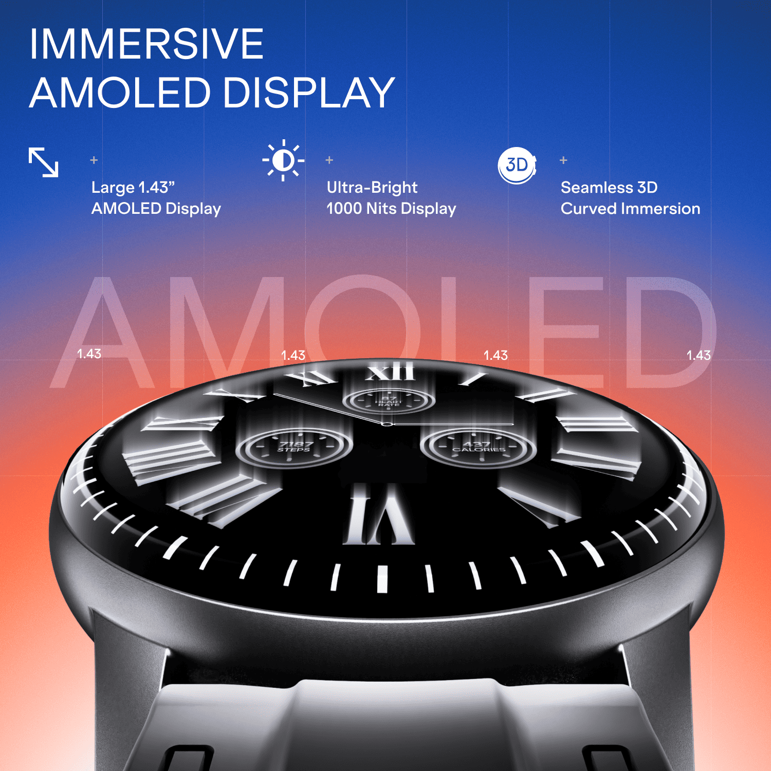 boAt Valour Watch 1R | 1.43" 3D AMOLED Smartwatch with AI Coach & Aluminium Build