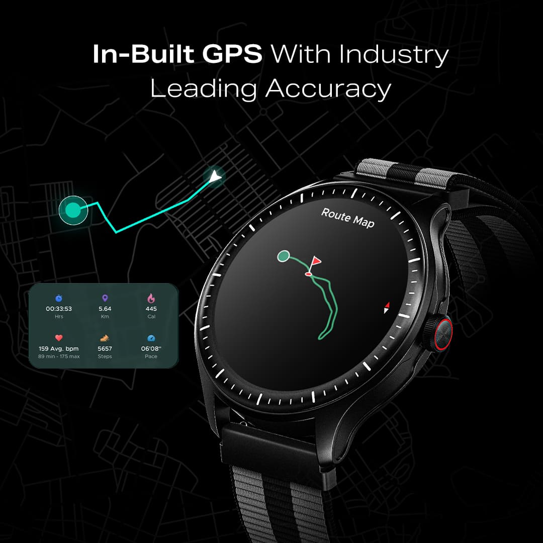 boAt Valour Watch 1 GPS | 1.43" AMOLED Smartwatch with In-Built GPS, 15-Day Battery Life & AI Workout Detection