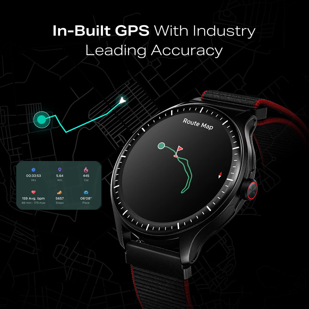 boAt Valour Watch 1 GPS | 1.43" AMOLED Smartwatch with In-Built GPS, 15-Day Battery Life & AI Workout Detection