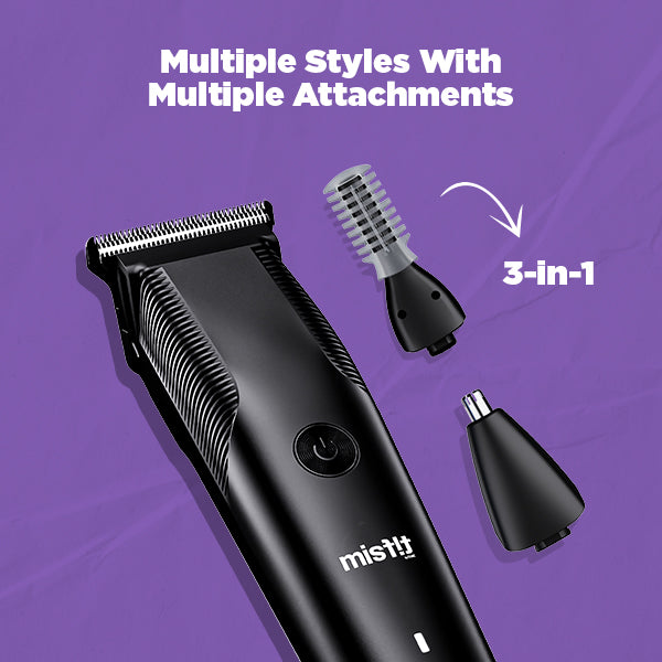 Misfit Groom 100 3 in 1 | Grooming Kit with 120 Minutes Runtime, Multiple Attachments, Multiple Range Settings