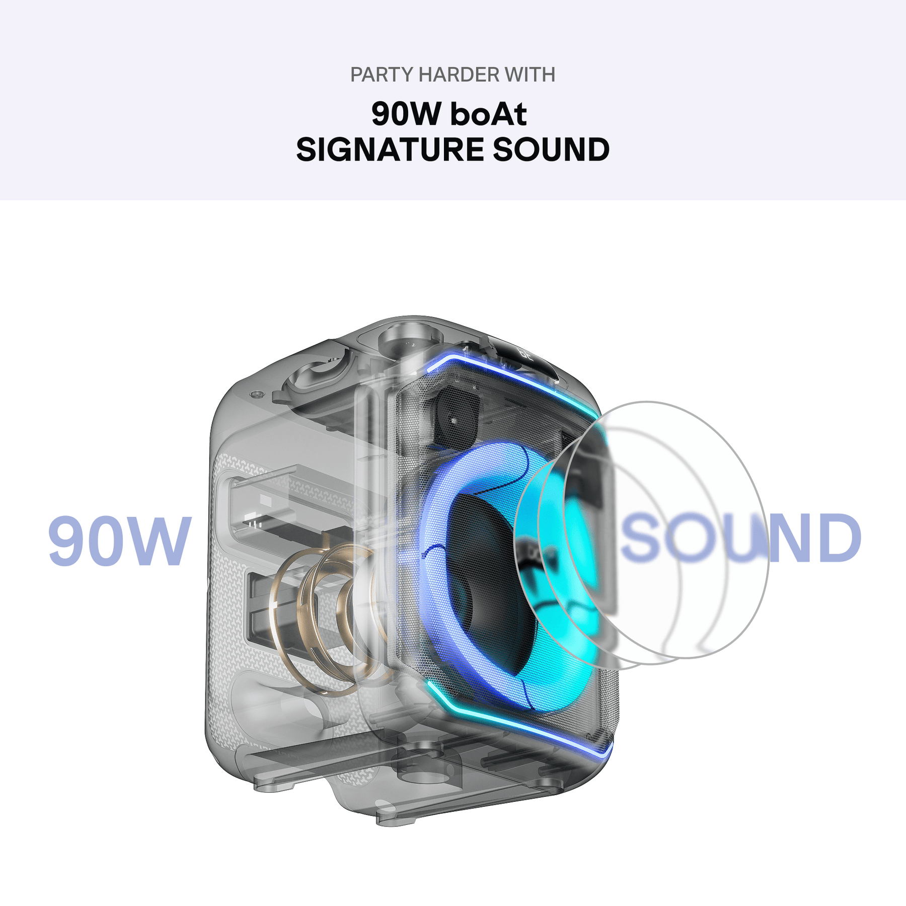 boAt PartyPal 230 | Bluetooth Speaker with 90W Sound, RGB Lights, 6 Hours Playback, Karaoke & TWS