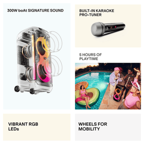 boAt PartyPal 650 | Bluetooth Speaker with 300W Sound, RGB Lights, Karaoke & TWS