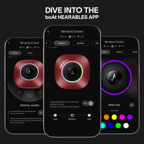boAt Nirvana Crown | Smart TWS Earbuds with Industry 1st Interactive case, 50dB Hybrid ANC & Spatial Audio