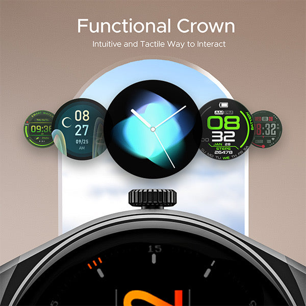 boAt Lunar Velocity | Premium Smartwatch with Bluetooth Calling, Functional Crown, 100+ Sports Modes, IP67 rating