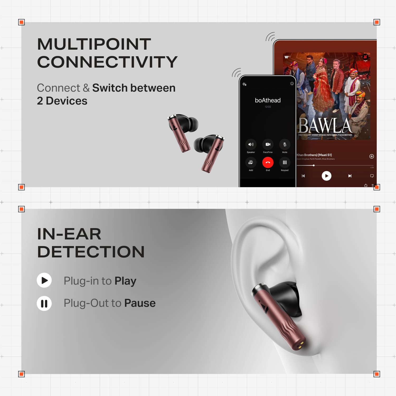 boAt Nirvana Zenith Pro | Wireless Earbuds with Spatial Audio, 80H Playback & 50dB Hybrid Adaptive ANC