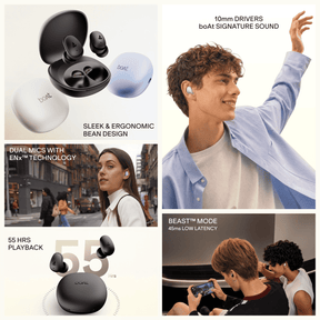 boAt Airdopes Plus 214 | TWS Earbuds with 55 Hours Playback & ENx™ Technology