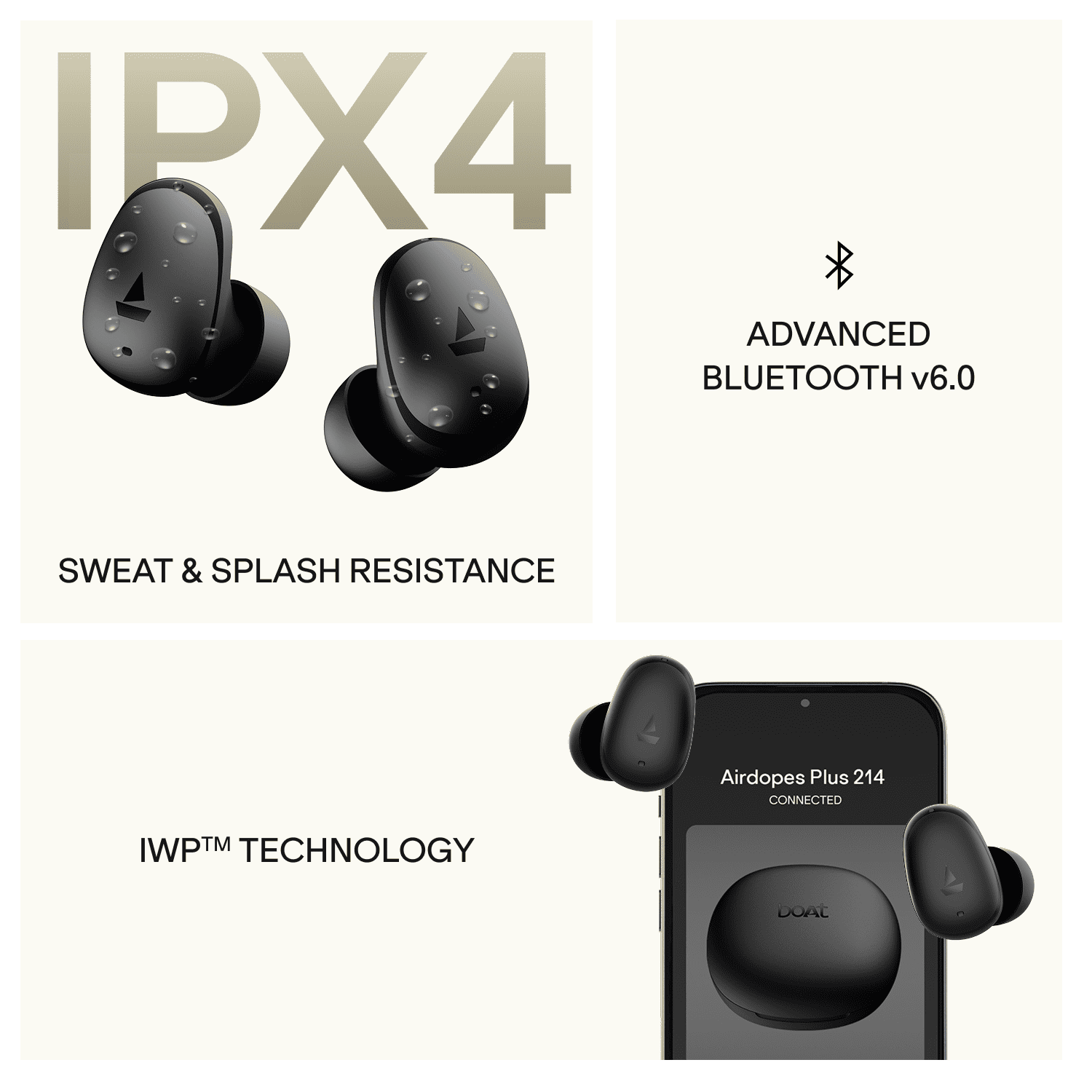 boAt Airdopes Plus 214 | TWS Earbuds with 55 Hours Playback & ENx™ Technology