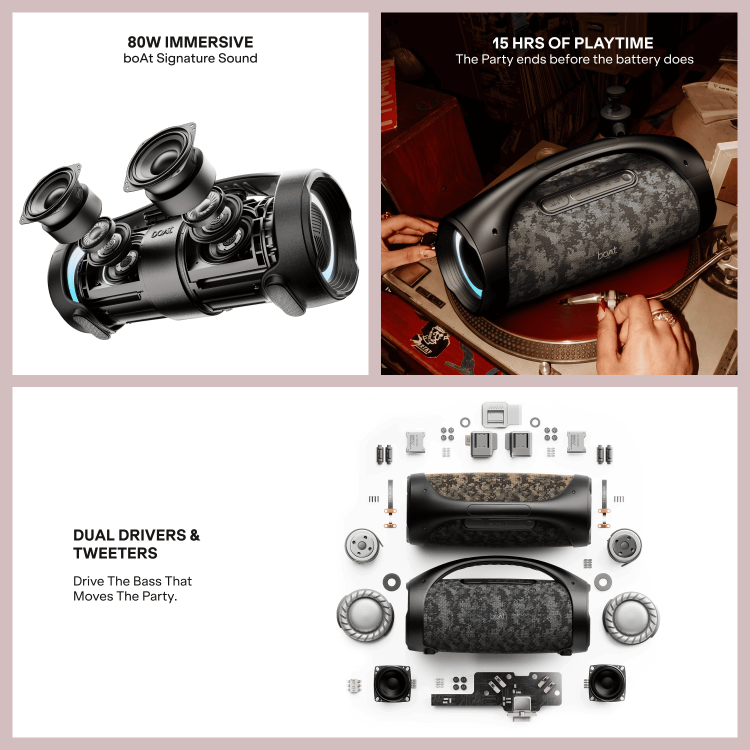 boAt Stone 900 | 80W Bluetooth Speaker with TWS, RGB LED Lights & Up to 15H Playtime