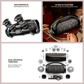 boAt Stone 900 | 80W Bluetooth Speaker with TWS, RGB LED Lights & Up to 15H Playtime