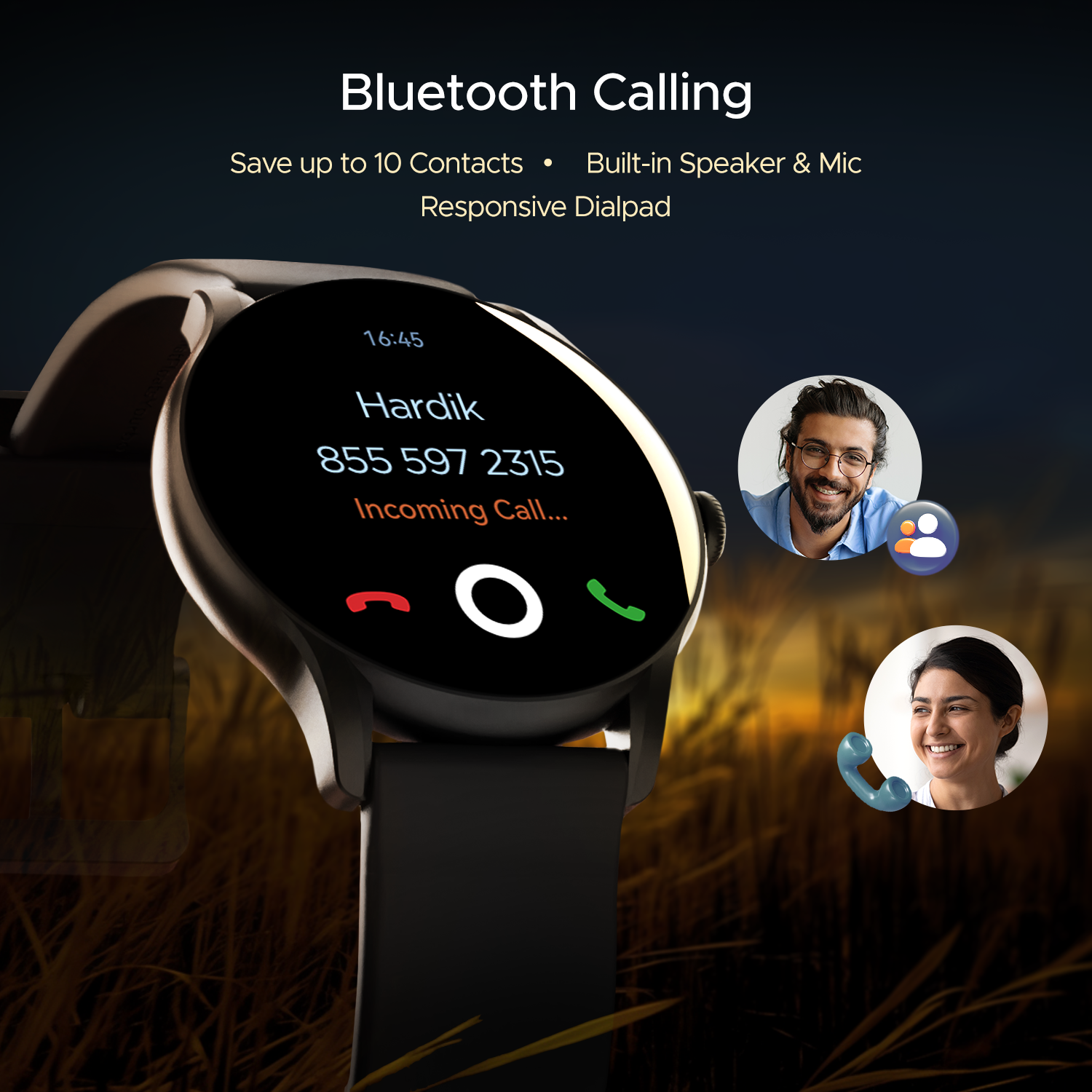 Hammer Glide 1.43 Amoled Round Bluetooth Calling Smartwatch