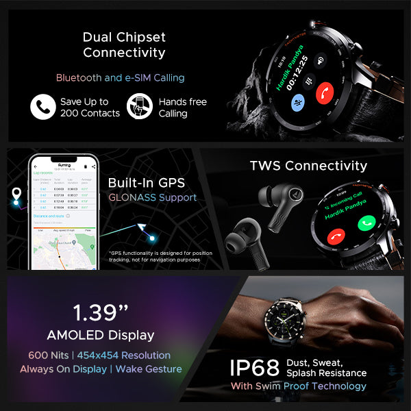 boAt Lunar Pro LTE - e-SIM Enabled Smartwatch with 1.39 AMOLED Display