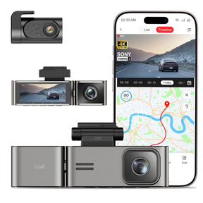 boAt HIVE Dashcam F1 Pro | 4K Triple-Channel Dashcam with ADAS & GPS