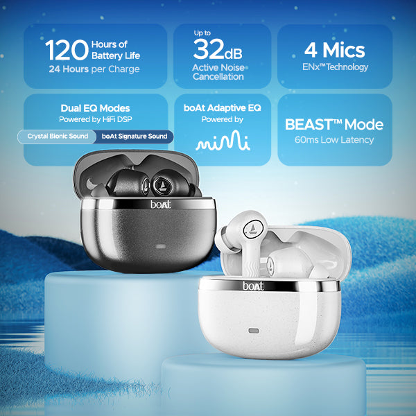 boAt Nirvana Iris Premium Wireless Earbuds with 32dB Active