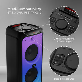 boAt Party Pal 400 | Bluetooth Speaker with 160W RMS Stereo Sound, 6 Hours Playback, 1 Mics for Karaoke & Guitar Input