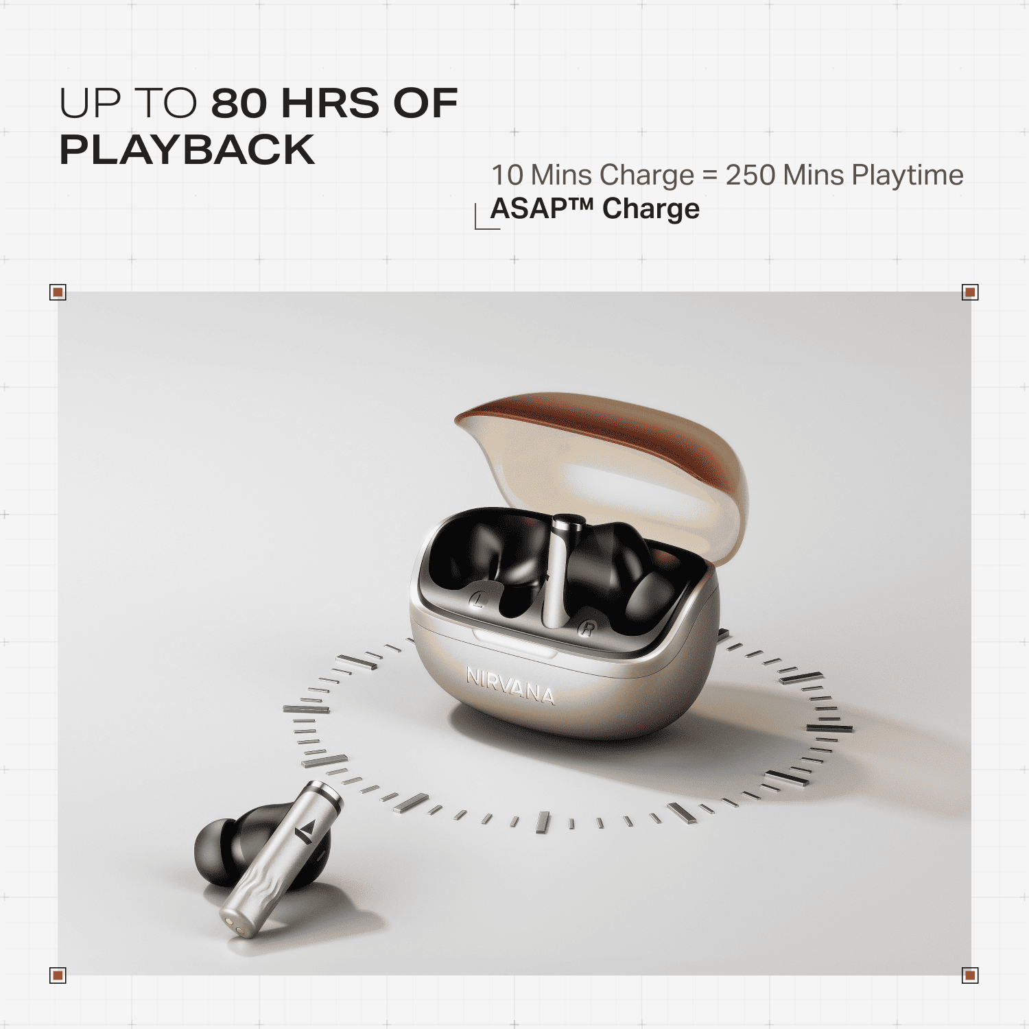 boAt Nirvana Zenith Pro | Wireless Earbuds with Spatial Audio, 80H Playback & 50dB Hybrid Adaptive ANC