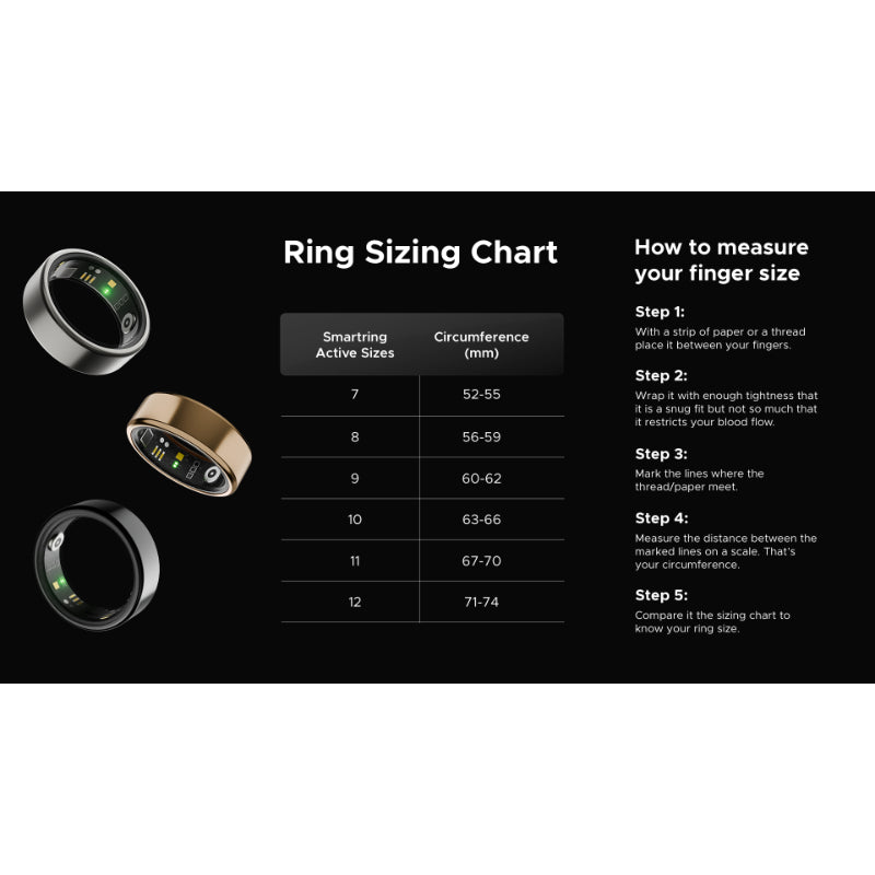 boAt Smart Ring Active | Smart Ring with Stainless Steel Design, 90% Lighter, Health Monitoring, Magnetic Charging Case HME