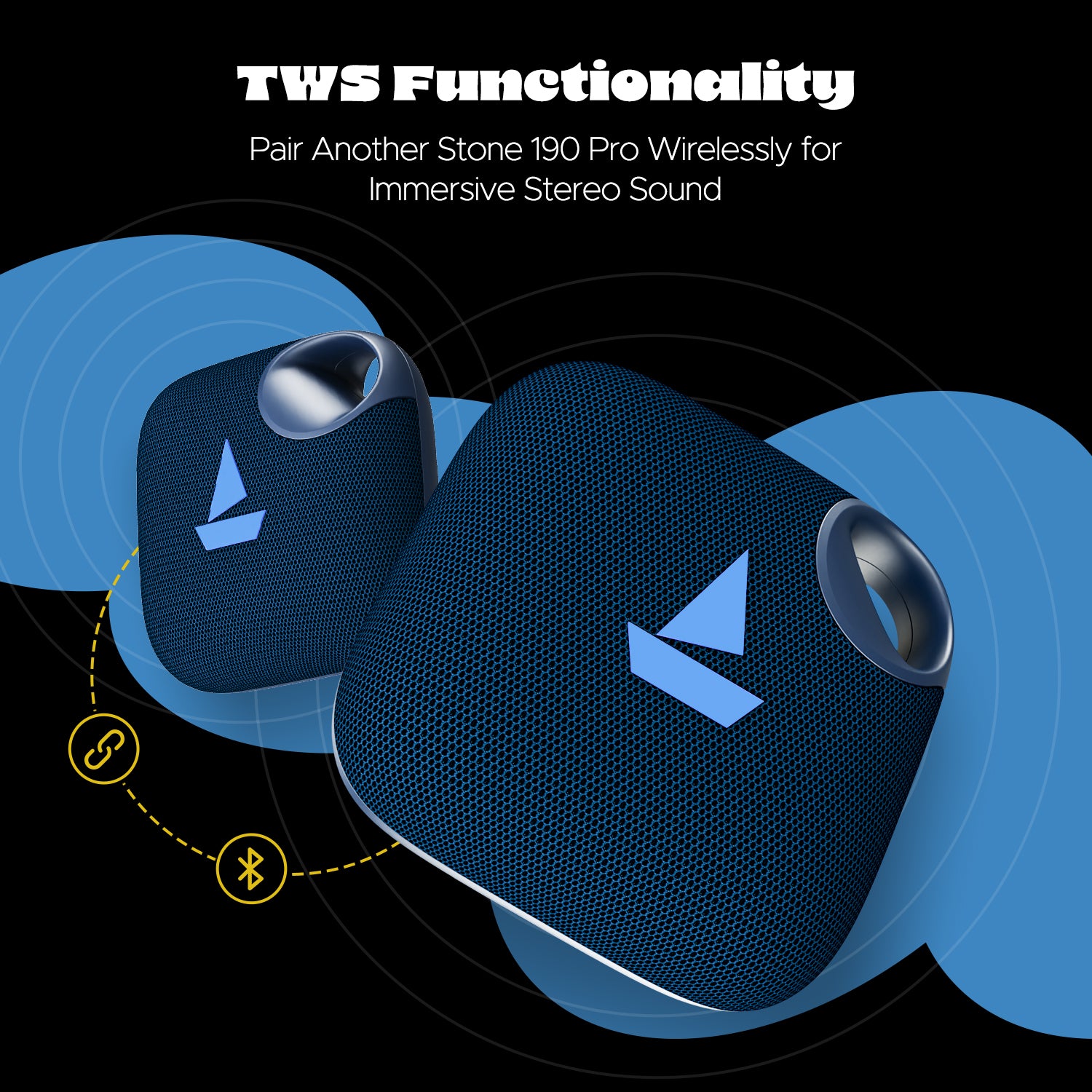 boAt Stone 190 Pro | Portable Bluetooth Speaker with 5W boAt Signature Sound, 12 Hours Playback, TWS Functionality