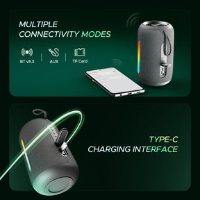 boAt Stone 350 Pro | Portable Bluetooth Speaker with 14W boAt Signature Sound, 12 Hours Playback, RGB LED