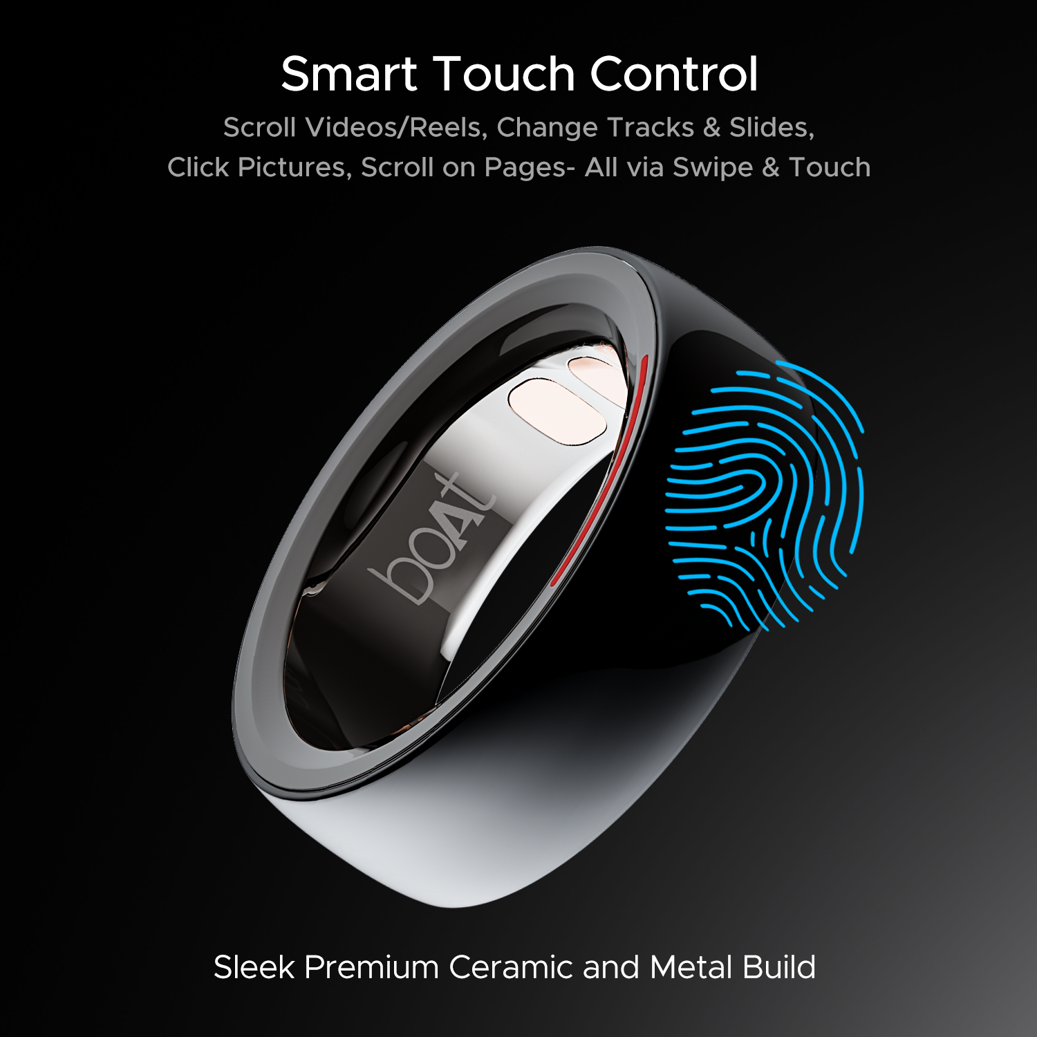 boAt Smart Ring | Smart Ring with Smart Activity Tracking, Heart Rate Monitoring, Smart Touch Control, Smart Charging