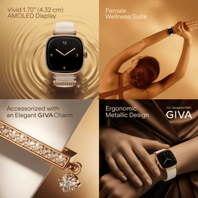 boAt Chrome Ivory | Smartwatch with 1.70" AMOLED Display, 1000 nits brightness & Female Wellness Tracking (Co-Designed with GIVA)