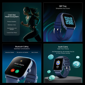 boAt Storm Call 3 Plus | Smartwatch with 1.96" HD Display, BT Calling, 700+ Activity Modes, SOS feature, Functional Crown