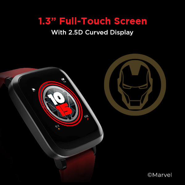 boAt Watch Storm Iron Man Marvel Edition | Smart Watch with 1.3" (3.3 cm) Full Touch Curved Display, Health Monitoring, Daily Activity Tracker