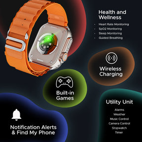 boAt Wave Genesis Pro | Smartwatch with 1.96" AMOLED Display, Premium Metal Body, Bluetooth Calling, SpO2 Monitoring