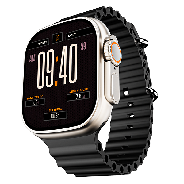 boAt Wave Genesis | Smartwatch with 1.96" (4.97cm) Big HD Display, BT Calling, Luxurious Metal Body, Functional Crown