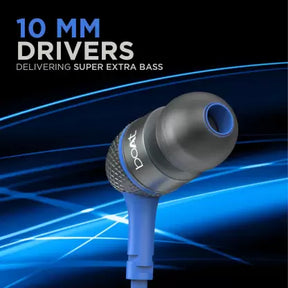 Bassheads 225 | Wired Earphone with 10mm Driver, Passive Noise Cancellation, Hands-free communication, Super Extra Bass