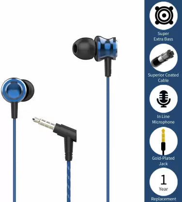 boAt Bassheads 152 | Wired Earphone with Premium HD Sound, Angled Headphone Jack, Super Extra Bass, Active Voice Assistant