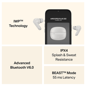 boAt Airdopes Plus 222 | TWS Earbuds with 60 Hours Playback & Spatial Audio