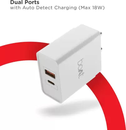 boAt 18W Dual QC-PD Charger with Type-C cable