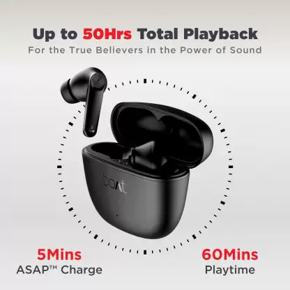 boAt Airdopes Atom 83 | True Wireless Earbuds with up to 50 Hours Playtime, Quad Mics with ENx™ Technology, 13mm Drivers, BEAST™ Mode, ASAP™ Charge