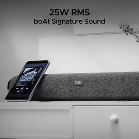boAt Aavante Bar 590 | 25W RMS Stereo Sound Bluetooth Soundbar, Up to 6 HRS Long Playback, 2.0 Channel, Dual Passive Radiators, BT, AUX, and TF Card