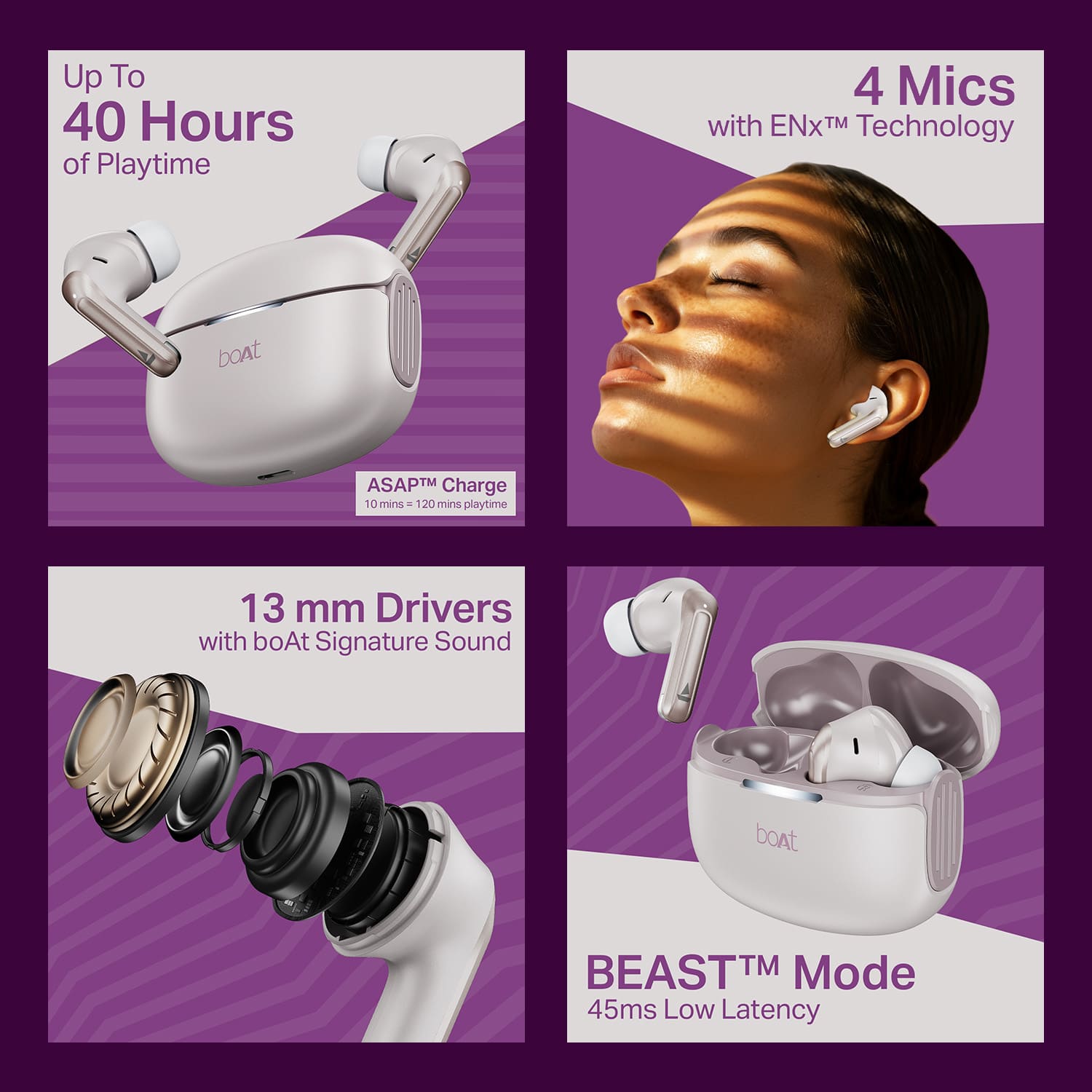 boAt Airdopes 219 | Wireless Earbuds with 40 Hours Playback, BEAST™ Mode & ENx™ Calling