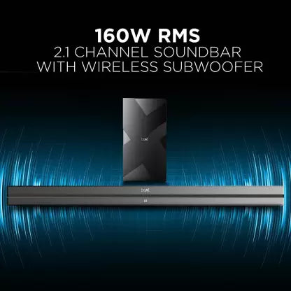 boAt Aavante Bar 2000 | 160W RMS Powerful Drivers with Sleek & Premium  Design, 2.1 Channel Surround Sound, BT, Aux, USB