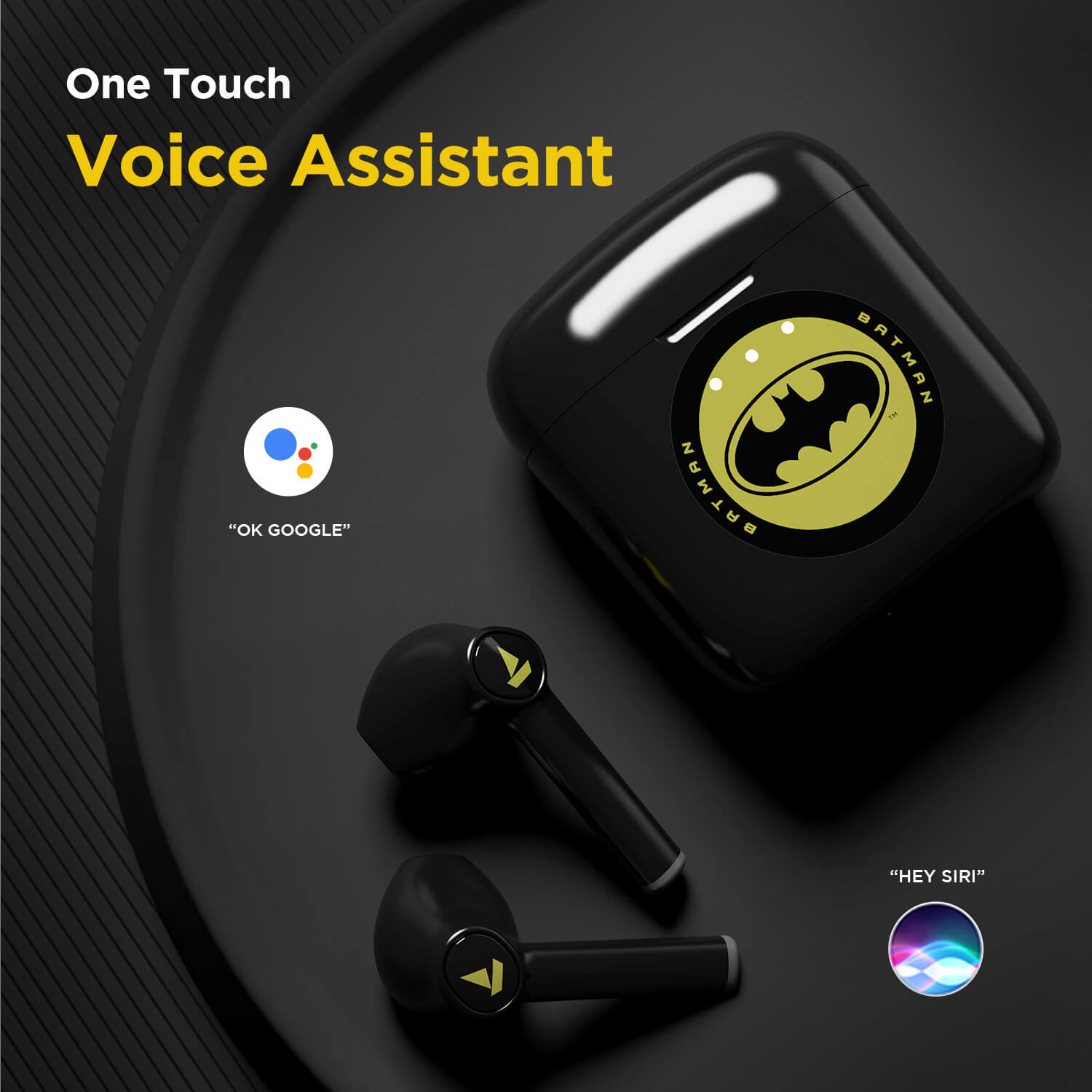 boAt Airdopes 131 Batman DC Edition | Wireless Earbuds with 13 mm Drivers, Bluetooth v5.0, 650mAh pocket friendly Charging Case