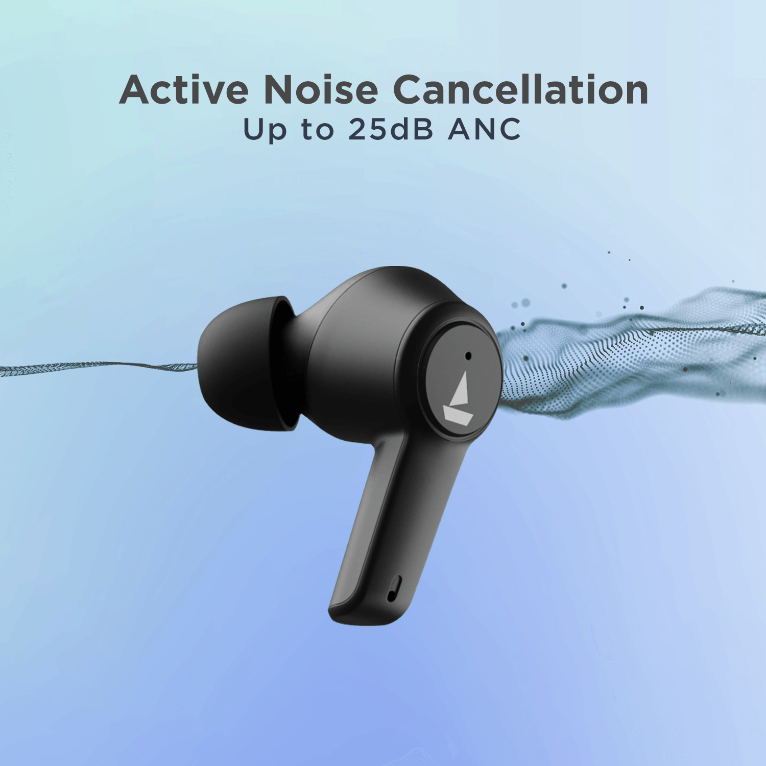 boAt Airdopes 411 ANC Noise Cancelling Earbuds with 10mm Drivers ASAP Charge Technology Up to 25dB ANC ENx Technology 17.5 Hours Playback